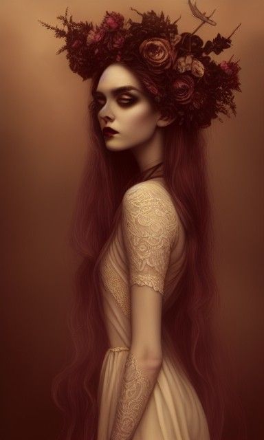 Gothic Romantic Portrait of Androgynous Figure