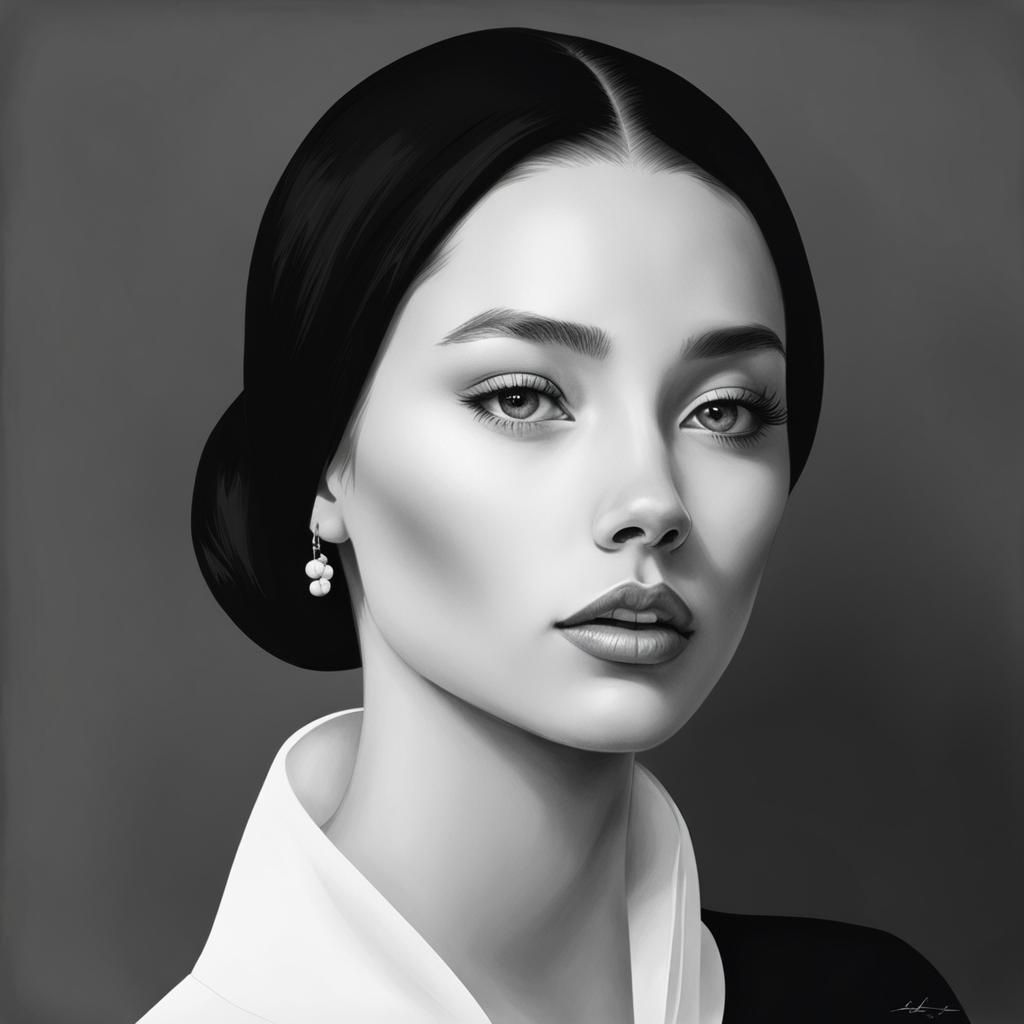 Minimalist Sketch of a Young Goddess Seraphina