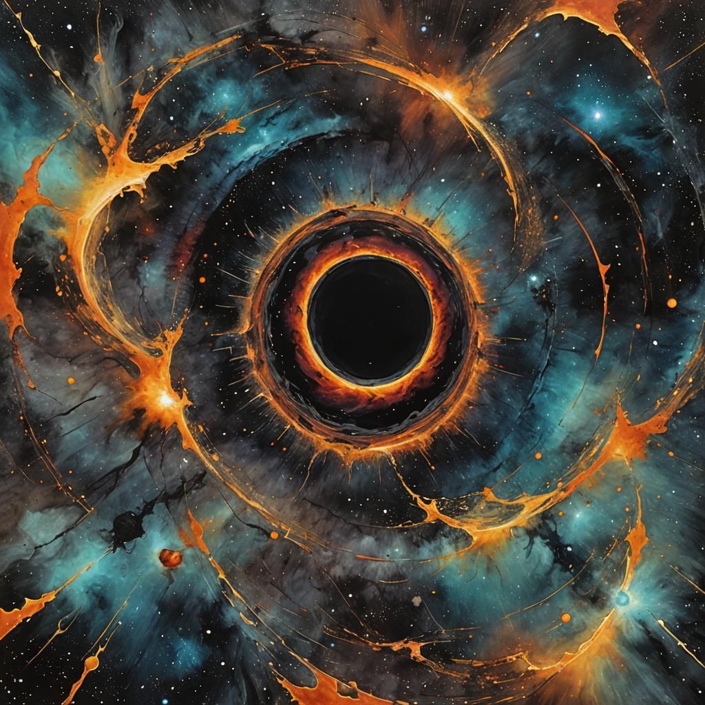 Event Horizon: Abstract Nebula and Black Hole