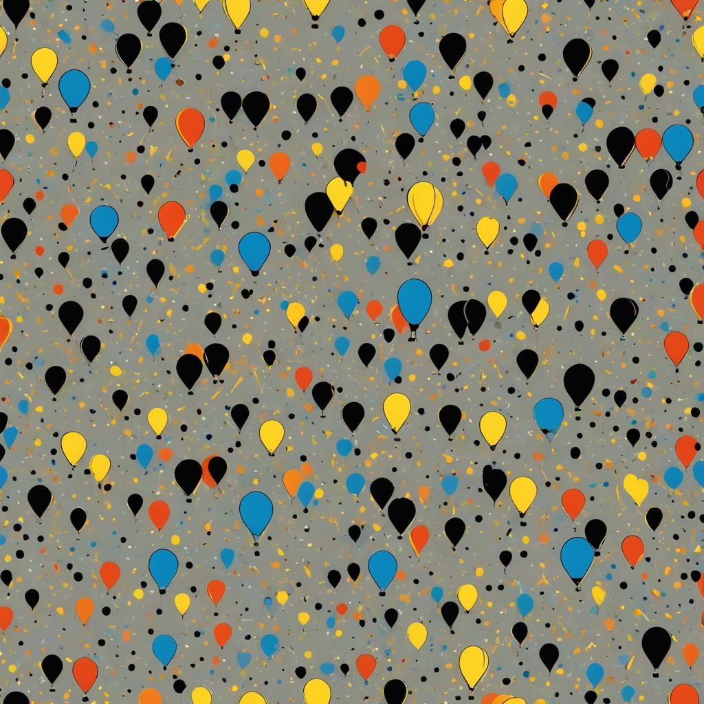 Geometric Bauhaus Hot Air Balloon in Pop Art Style