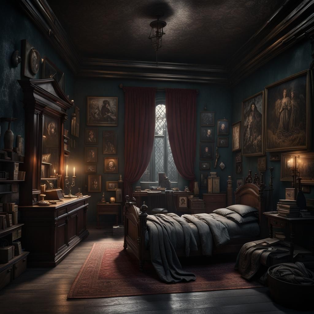Bellatrix Lestrange's Dark Academia Childhood Bedroom