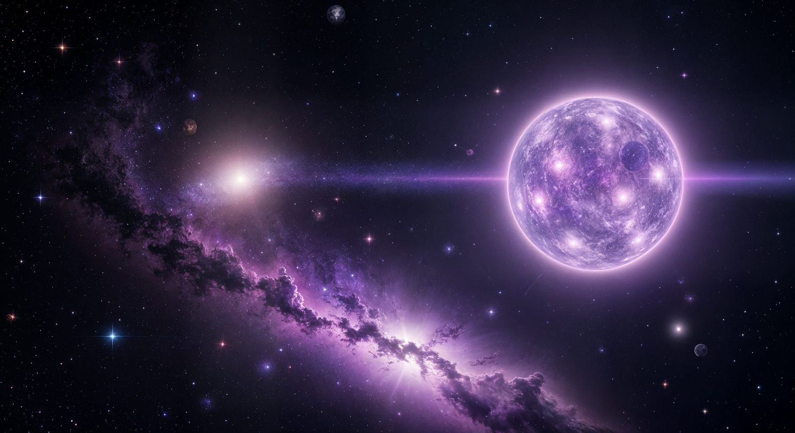 Purple Stars in Outer Space: 3D Anime Art