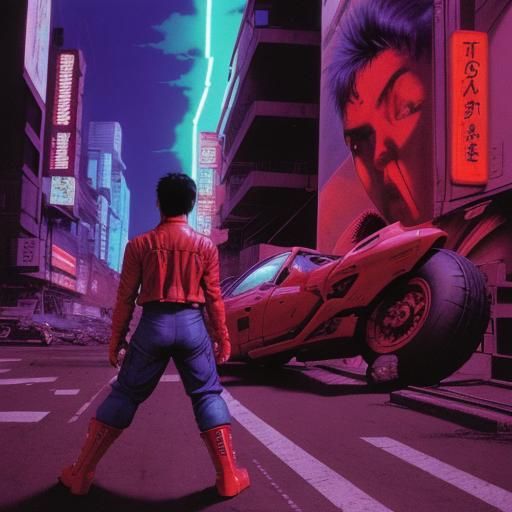 Kaneda vs Tetsuo: Synthwave Neon Retro Fight