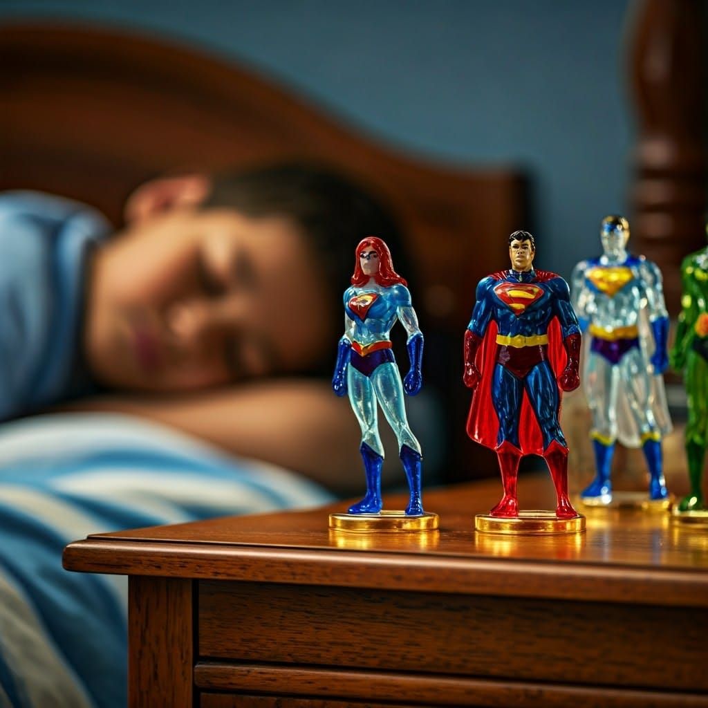 Enameled Glass Superheroes with Ethereal Glow