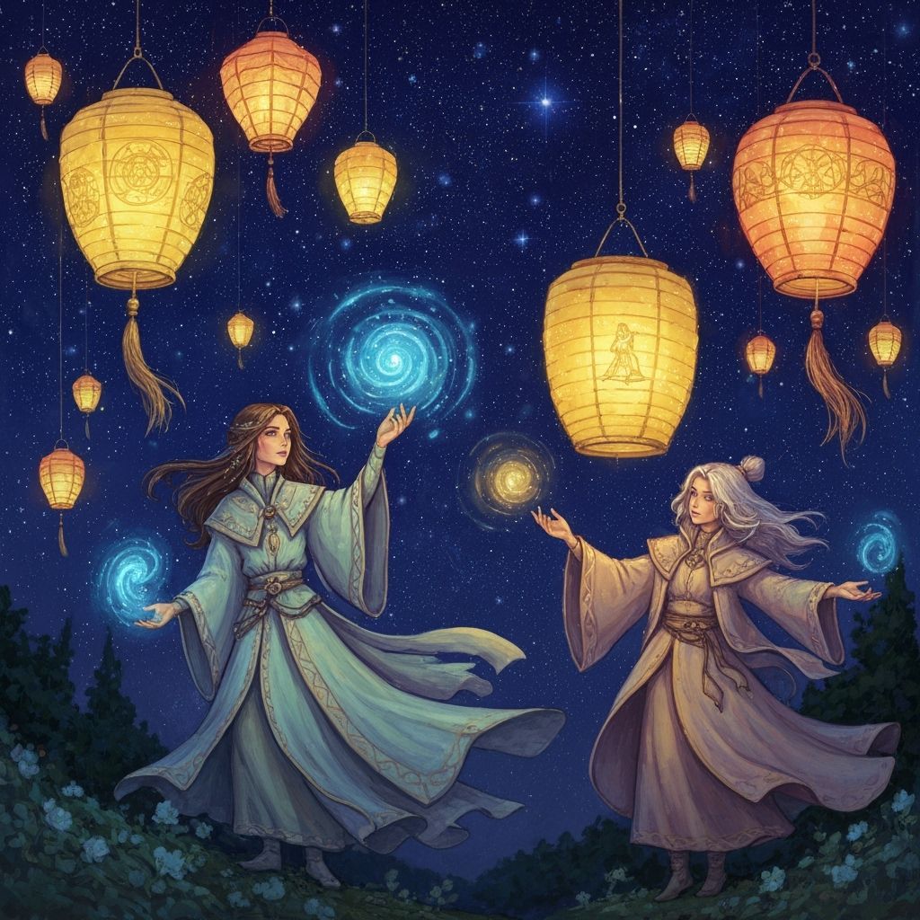 Magical Lantern Festival in Whimsical Style