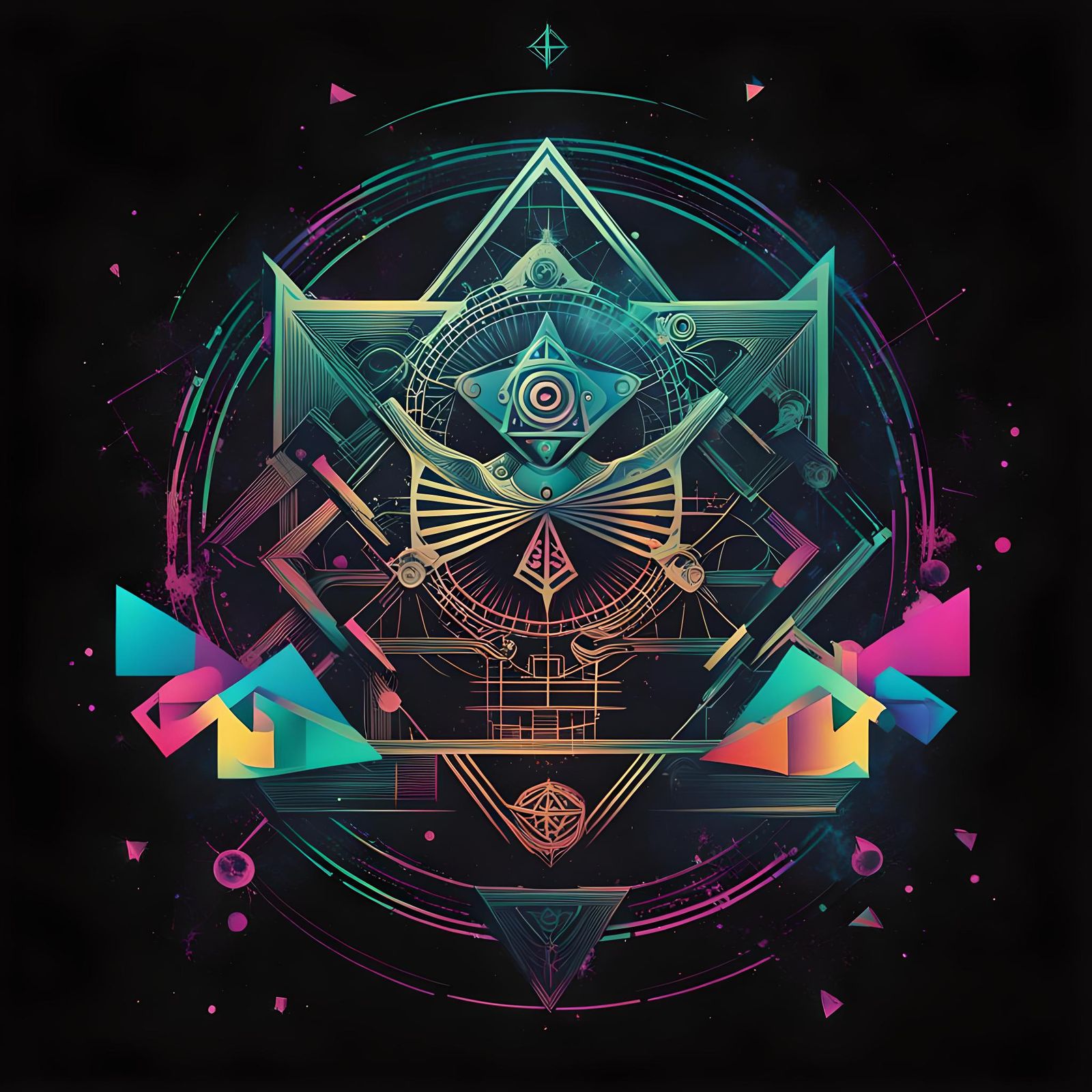 Mystical Punk Symbol: Digital Pop Art Design