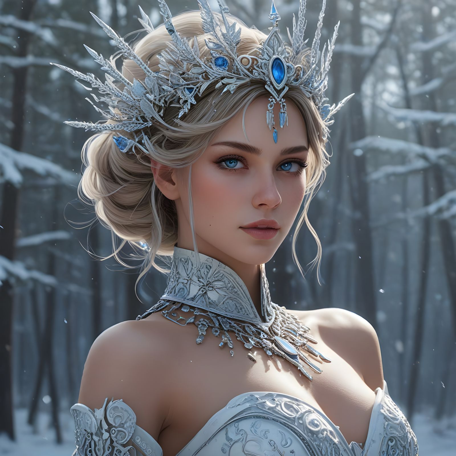 Glowing Snow Queen Dances in Crystal Ball Gown