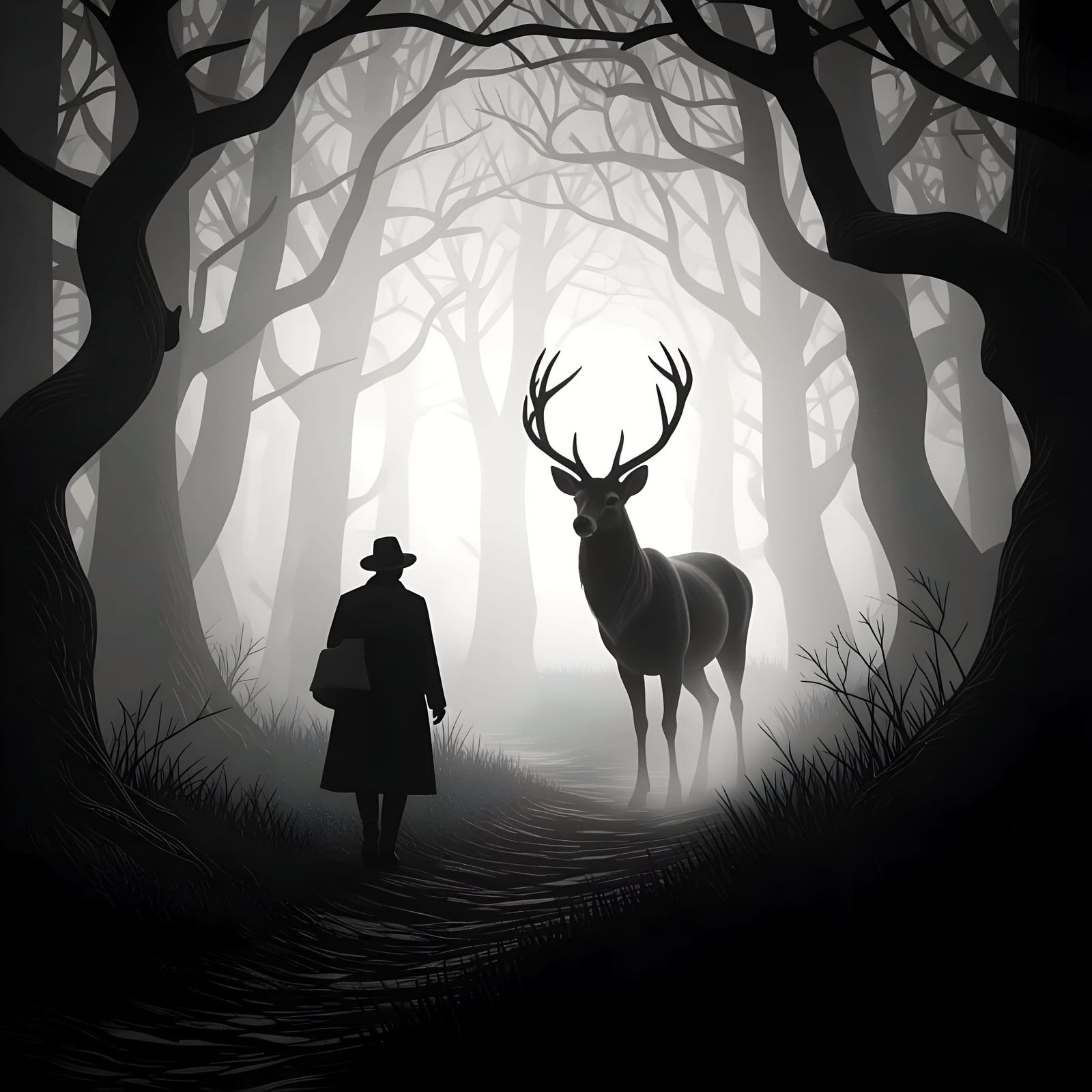 Ethereal Deer Guide in Enchanted Forest