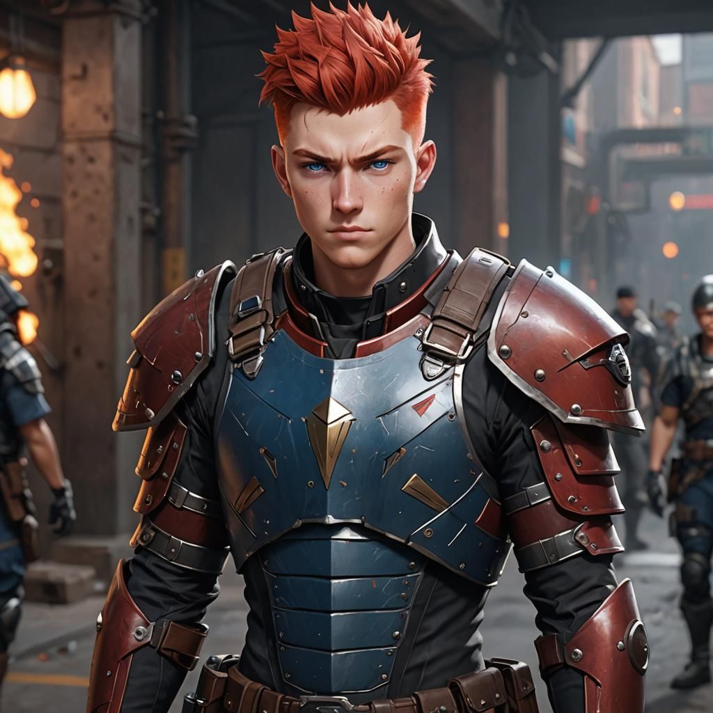 Teenage Juggernaut Mercenary in Anime Style