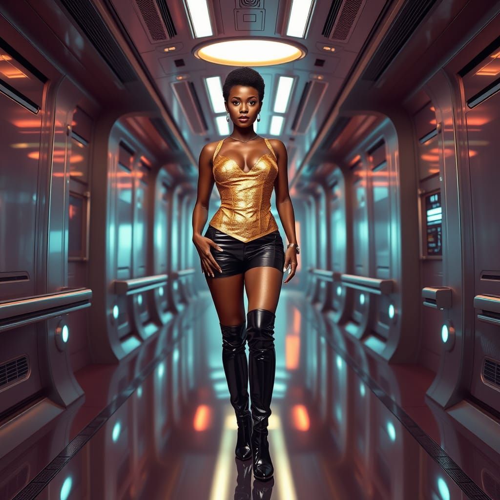 Star Trek's Iconic Uhura in Cyberpunk Attire
