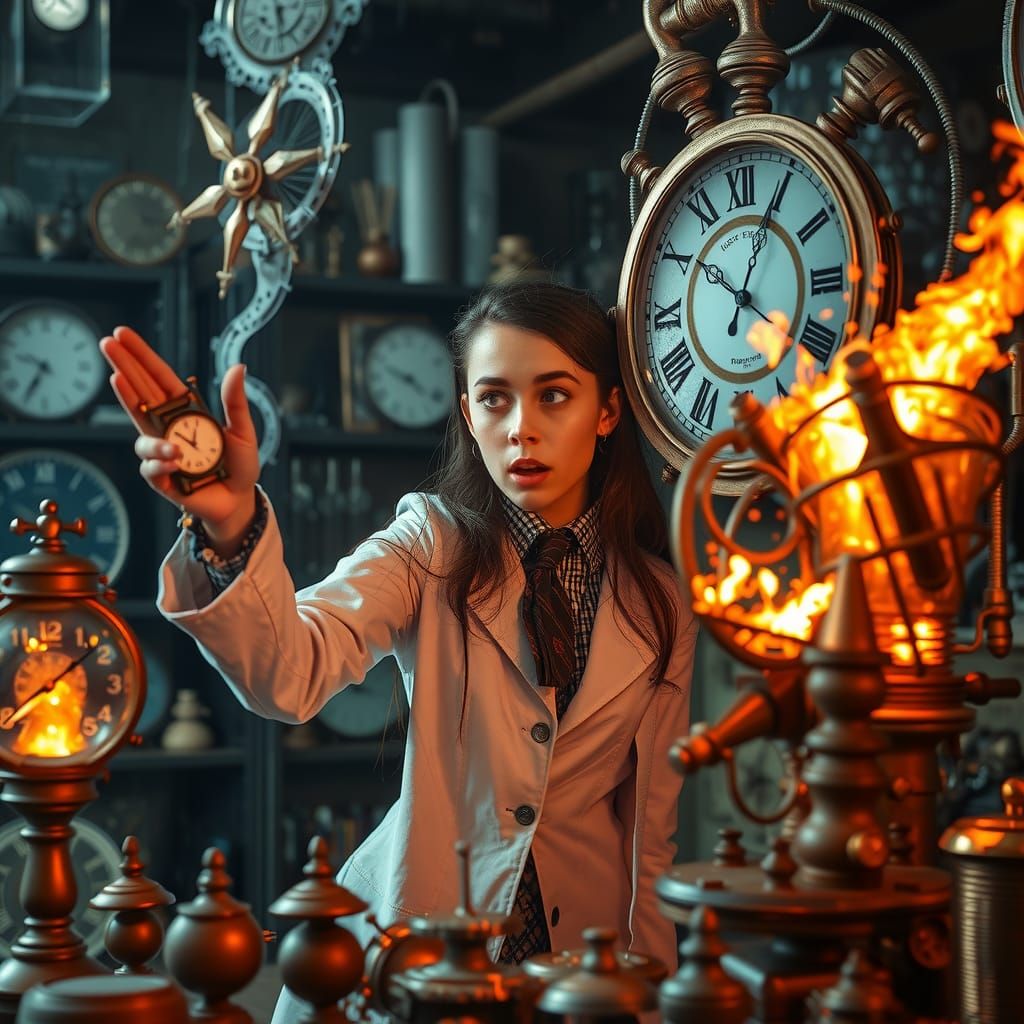 Steampunk Scientist's Time Machine Creates Vortex