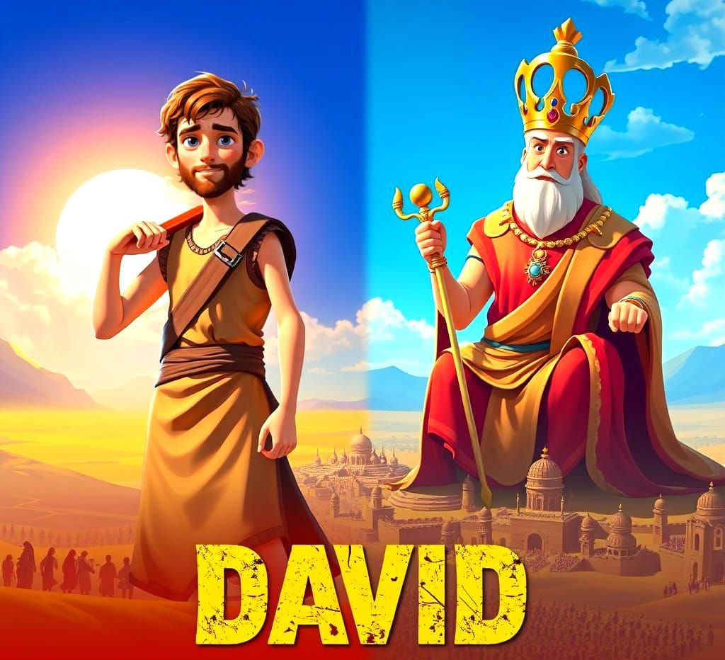 Epic Biblical Portrait of King David's Heroic Rise