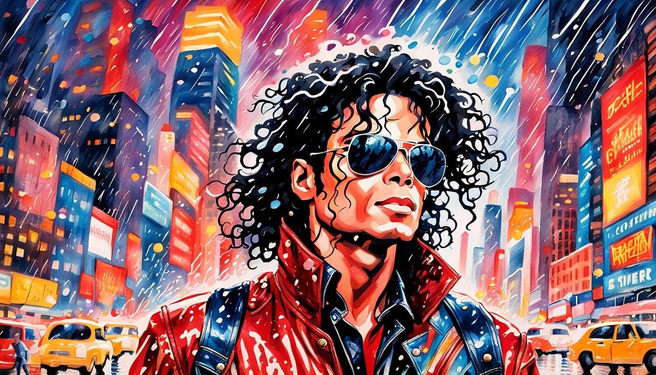 Michael Jackson Portrait in Pop Art Watercolor