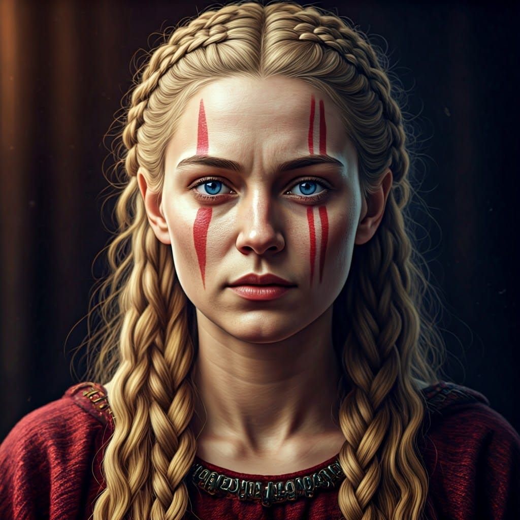 Bronze Age Woman with Plaited Hair, Cinematic Ultrarealism