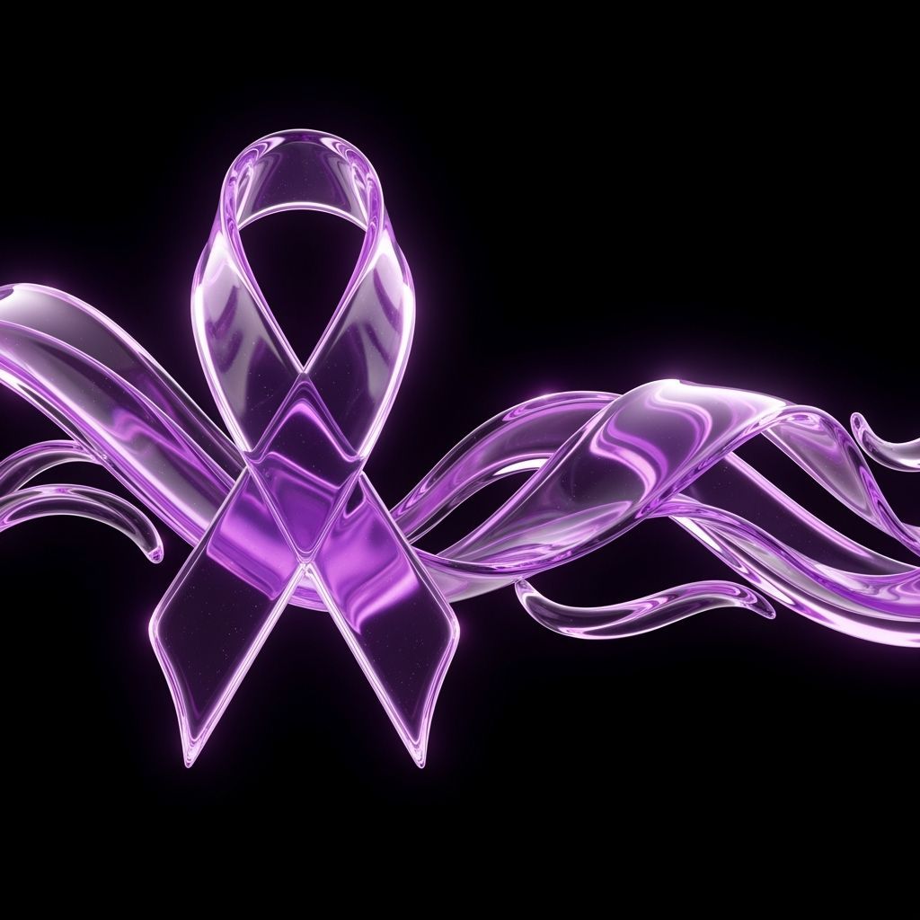 Purple Glass Ribbon for Epilepsy Awareness