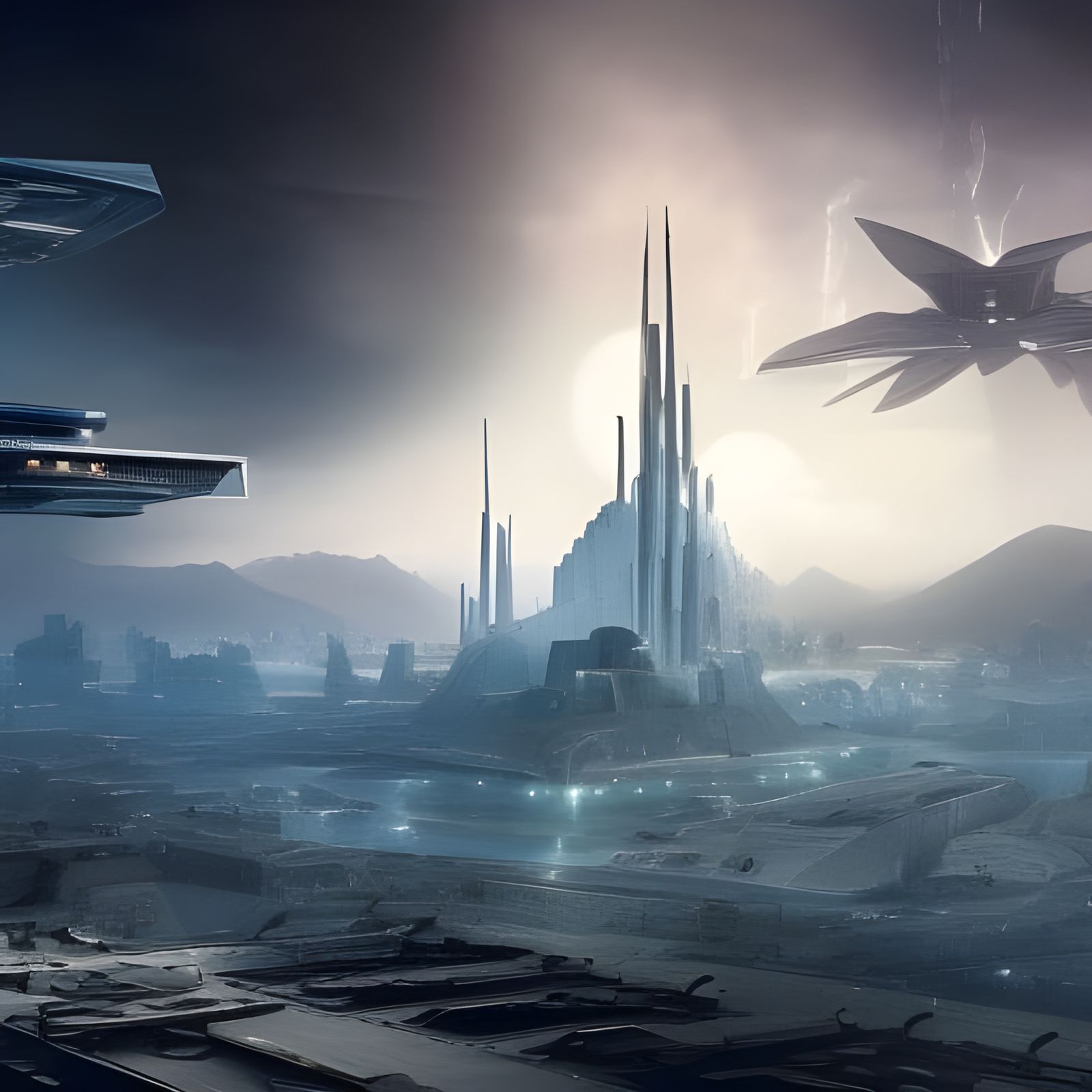 Futuristic War-Torn City: A Digital Art Concept