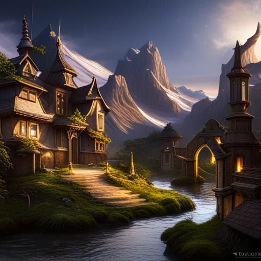 Fairies in a Detailed Fantasy World Painting