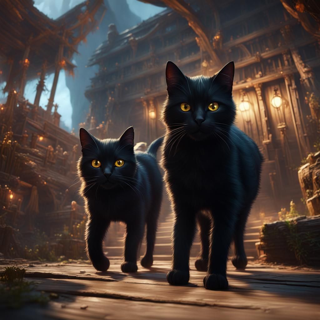 Two Black Cats on Noah's Ark