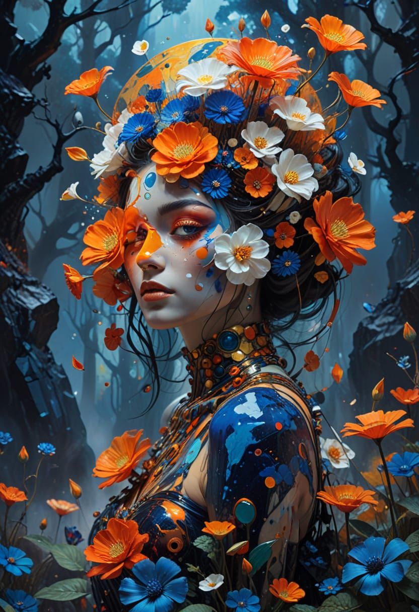 Vibrant Surreal Forest Blooms with Magic and Mysticism