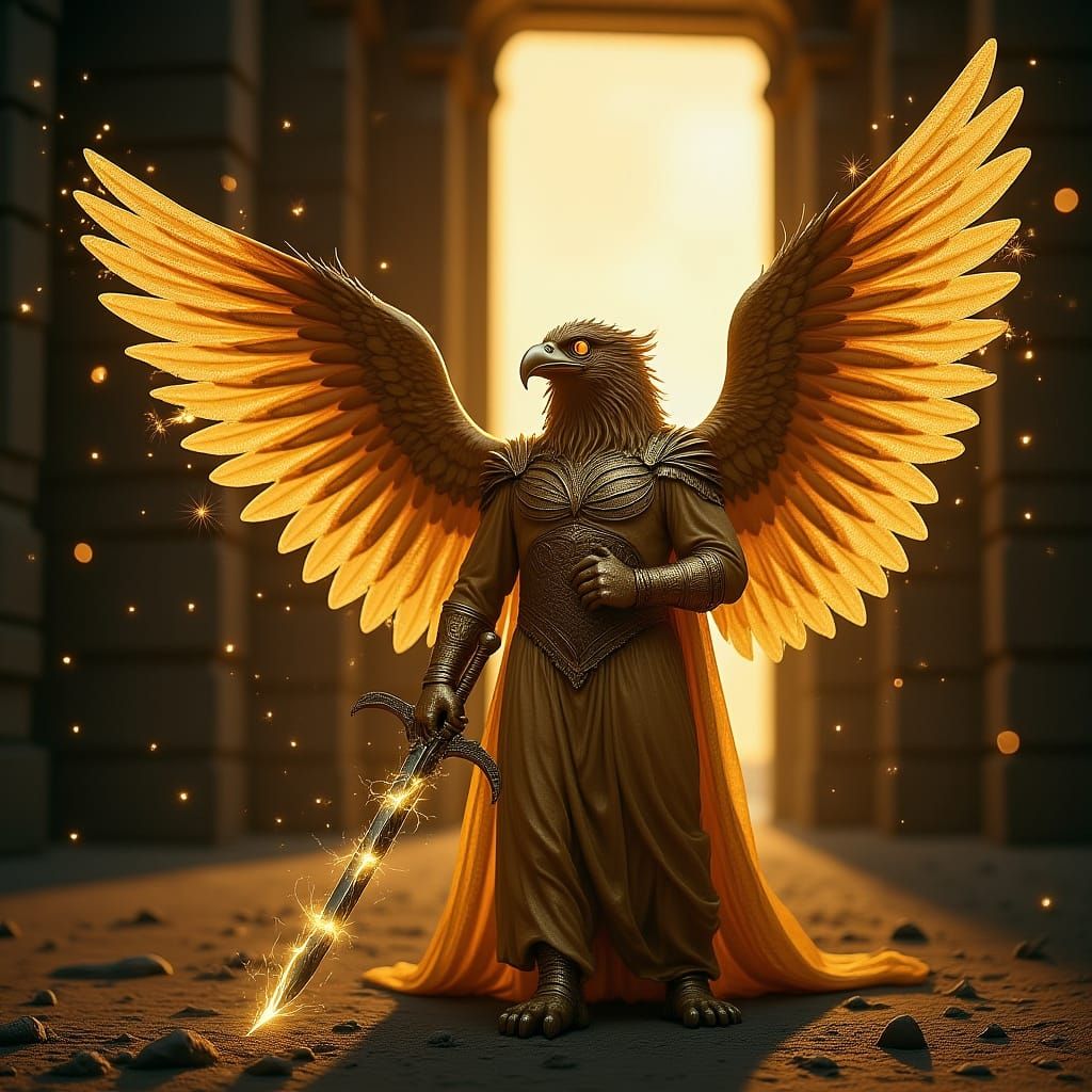 Golden Angel Guardian at Heaven's Gate