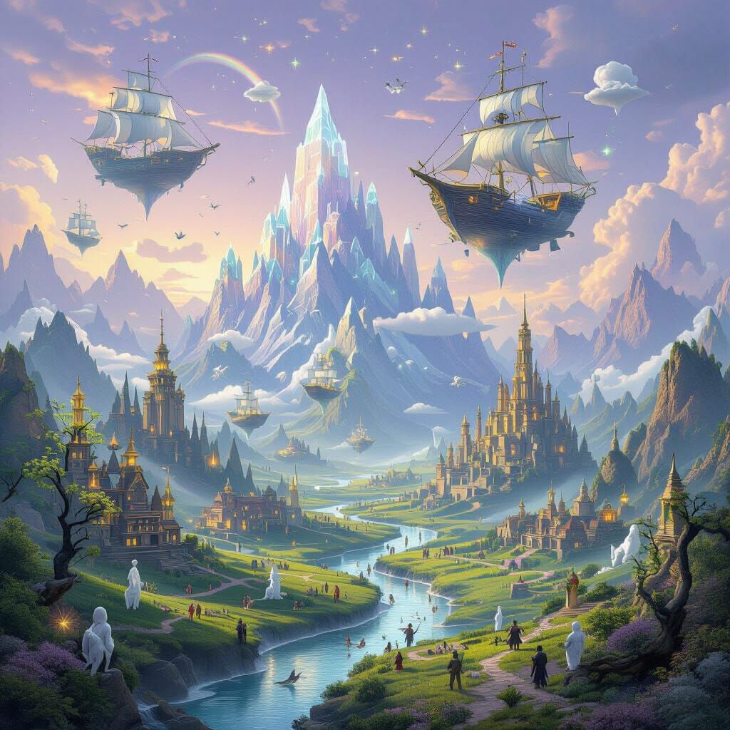 Fantastical Realm of Impossible Wonders in Surrealist Style