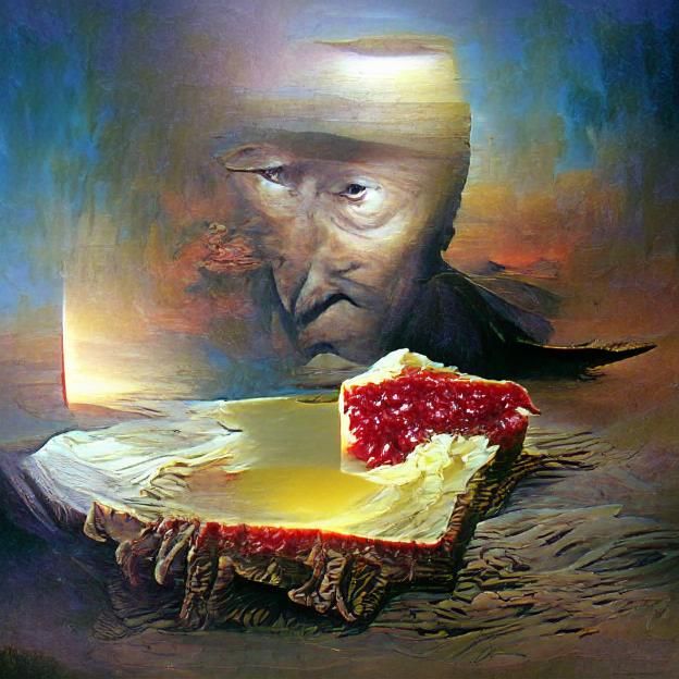 Hyperrealistic Cheesecake Slice in Pastel Colors