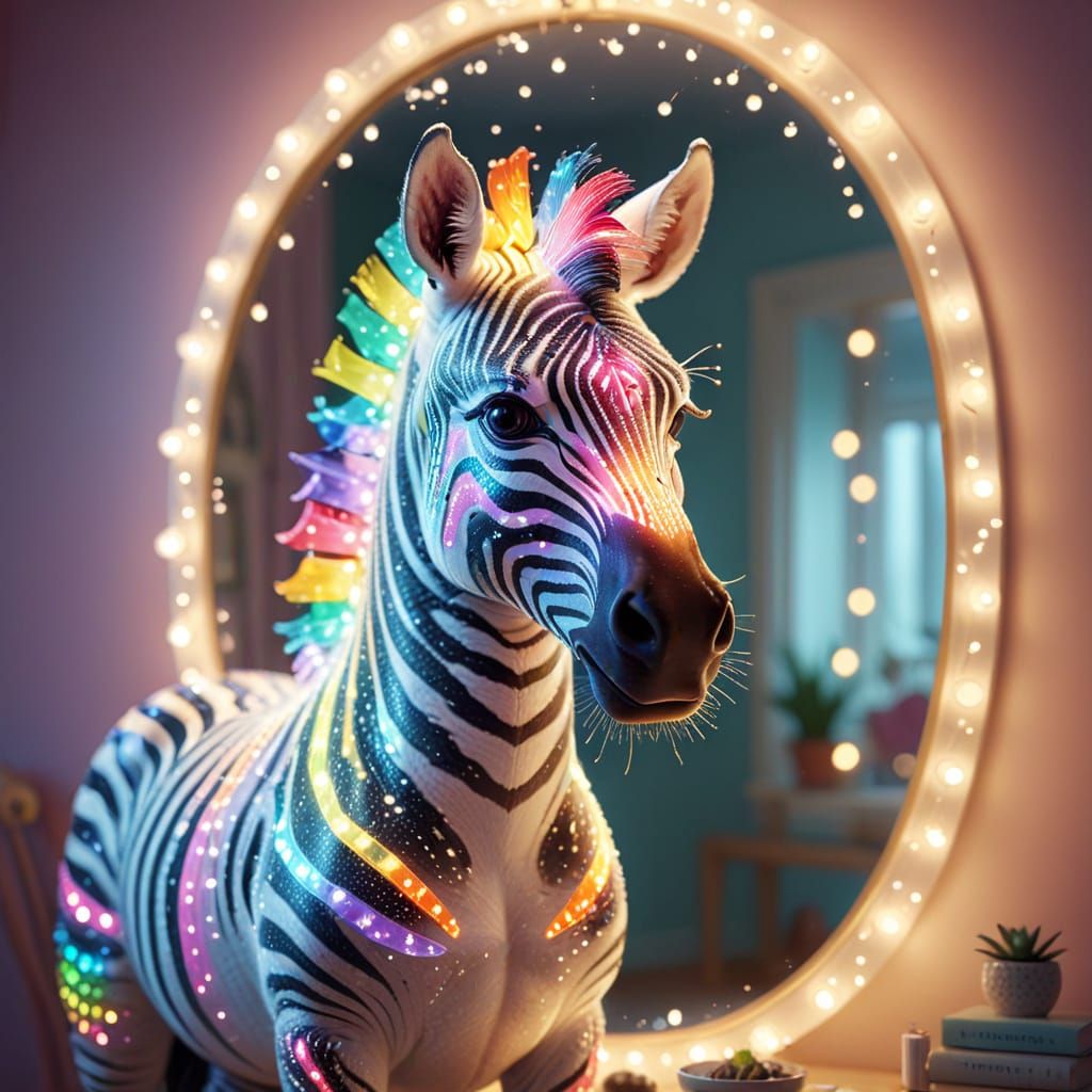 Rainbow stripe zebra