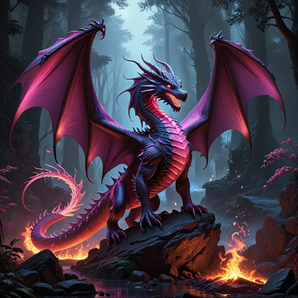 Magnificent Hot Pink Dragon Ignites Fiery Blaze