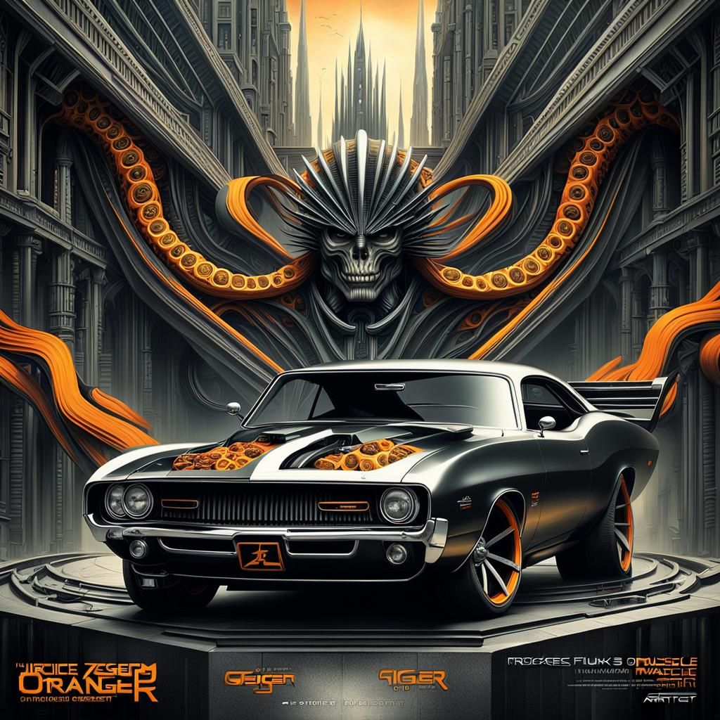 Punk Singer Destroys Car: Detailed Fantasy Art