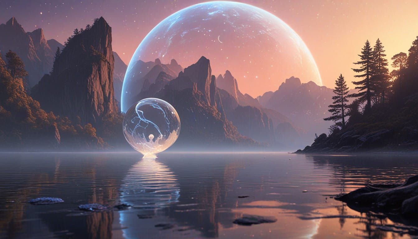 Ethereal Landscape with Whimsical Geometry