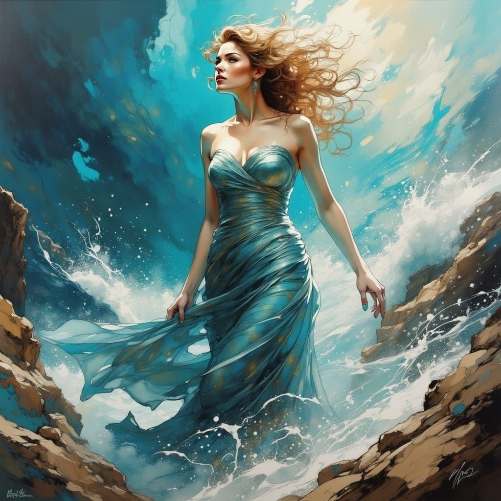 Enchantress of the Sea: Impressionist Oil Painting