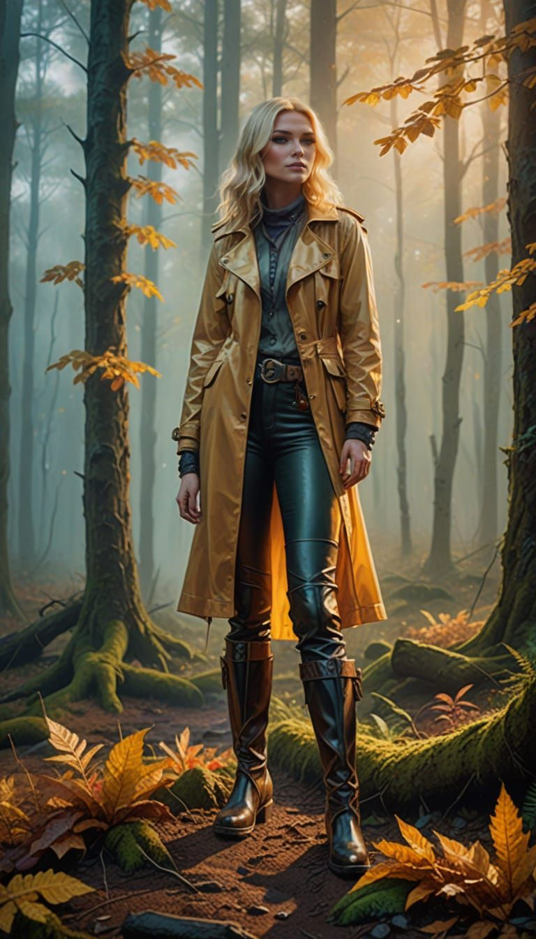 Sultry Blonde Wears High Boots in a Dark Aesthetic