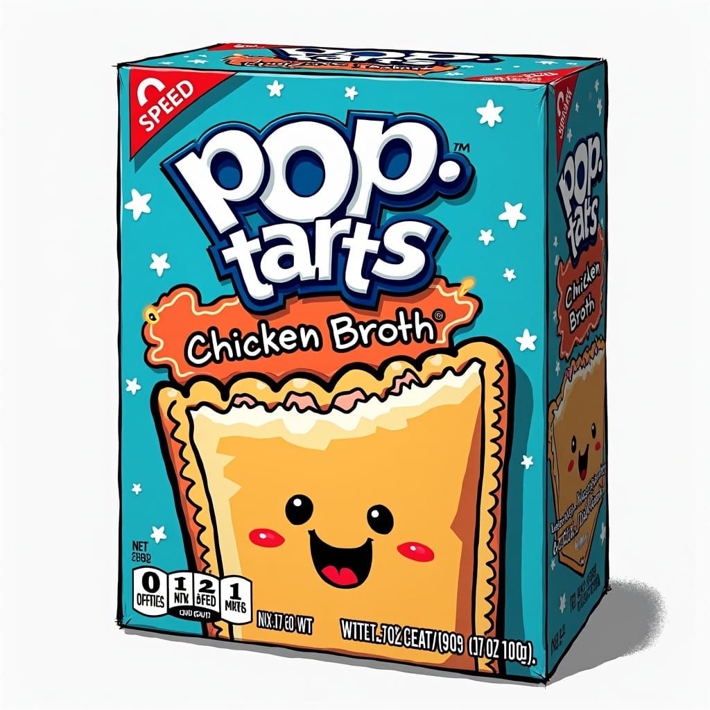 Chicken Broth Pop-Tarts in Ren & Stimpy Cartoon Style