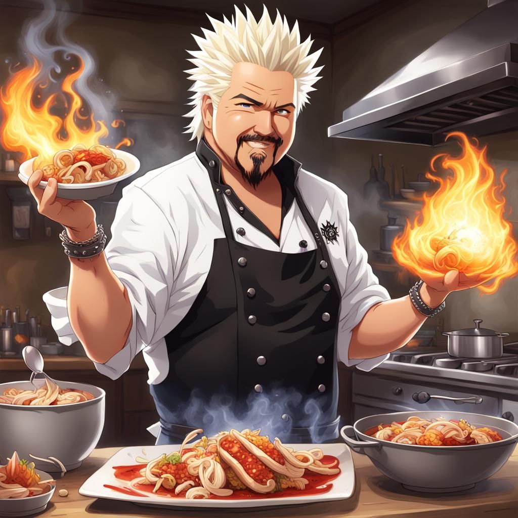 Guy Fieri as Anime Magic Fantasy Chef