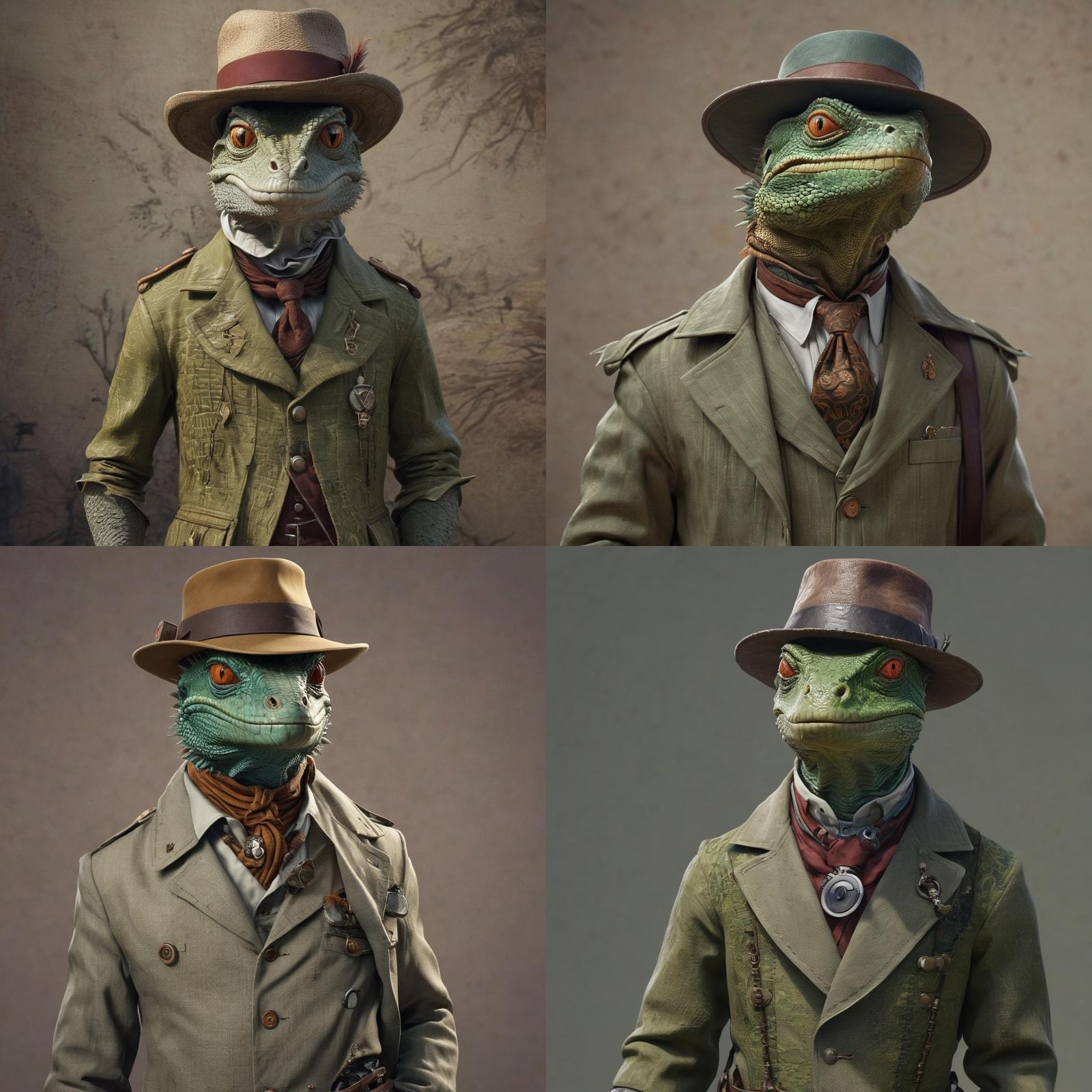 Lizard Person Safari Outfit in Detailed Matte Painting