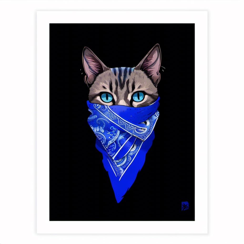 Urban Cat in Dystopian Cityscape