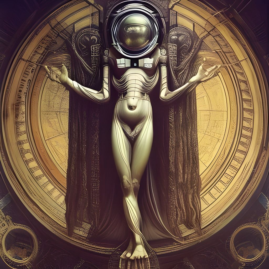 Astronaut God Totem in Mannerist Style