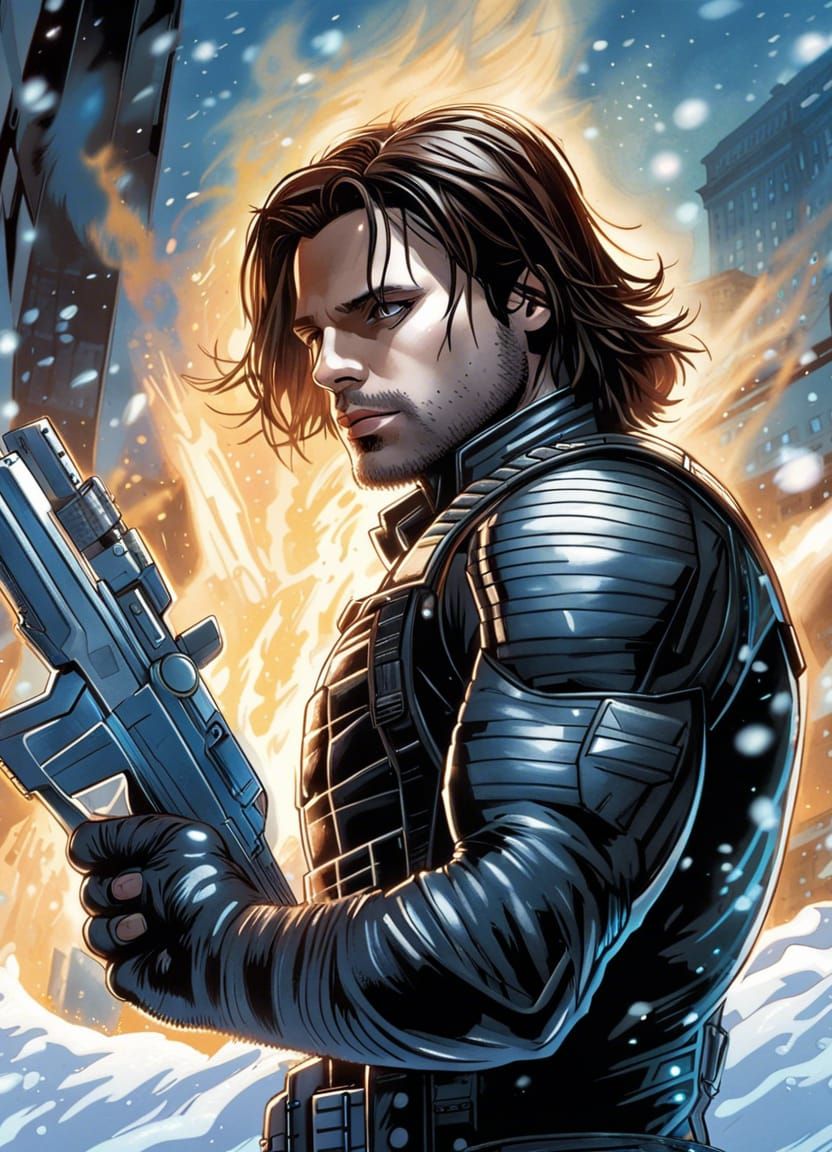 Winter Soldier in Comic Book Style