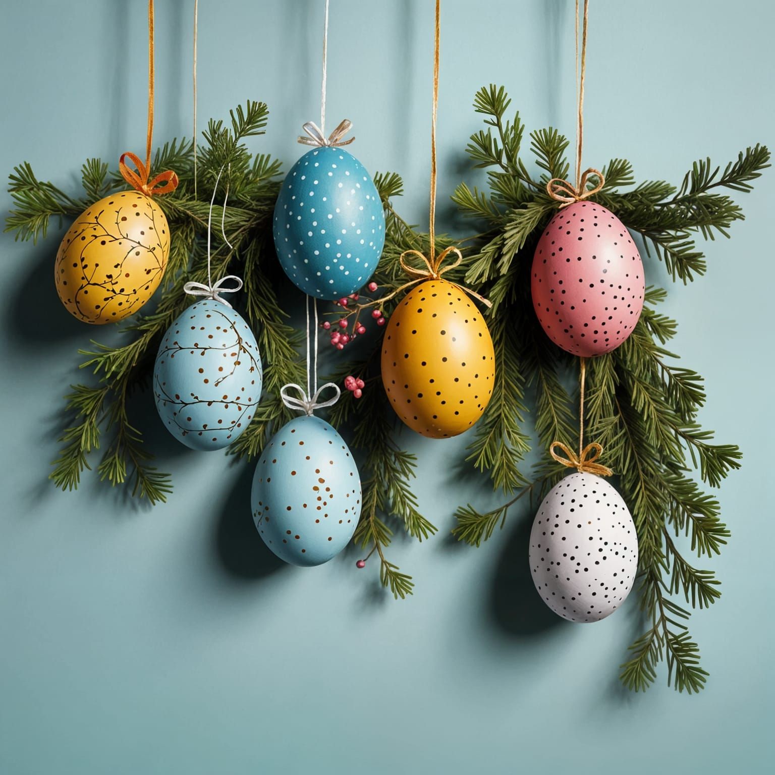 Hyperrealistic Easter Eggs Dangle from Tree Branches