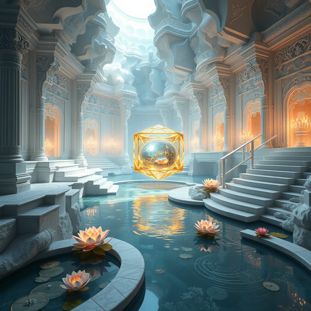 Ethereal Realm of Spiritual Rejuvenation in Golden Architect...