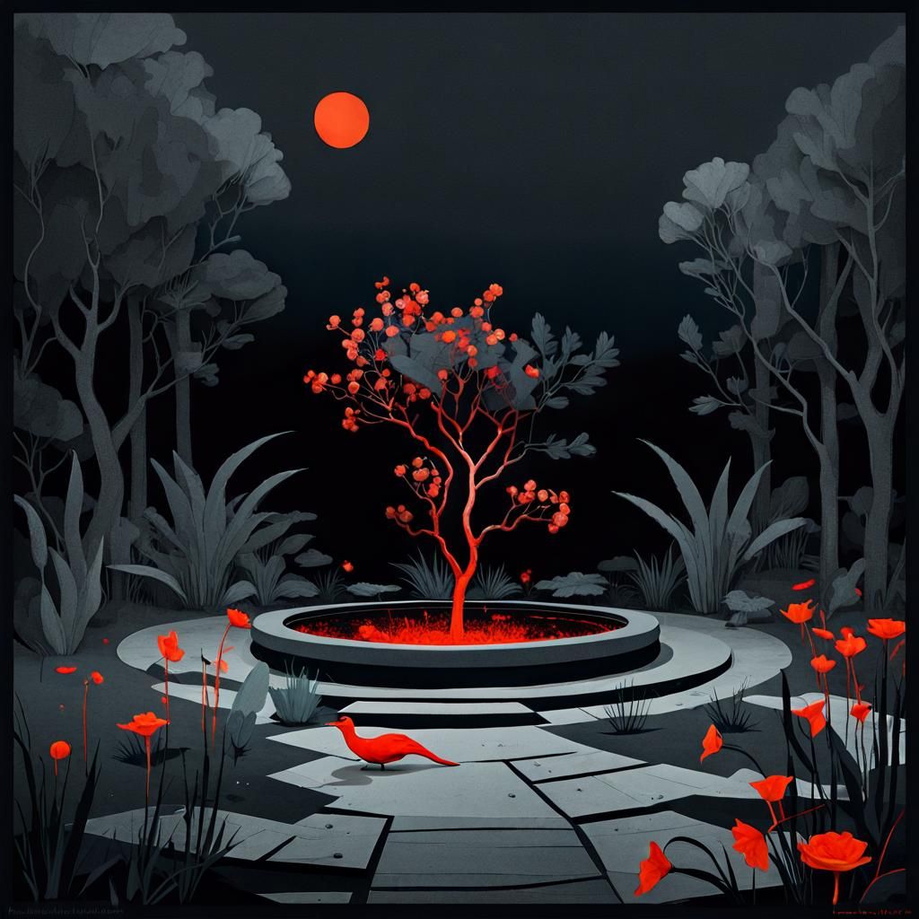 Persephone's Garden in Hell: Minimalist Dark Beauty