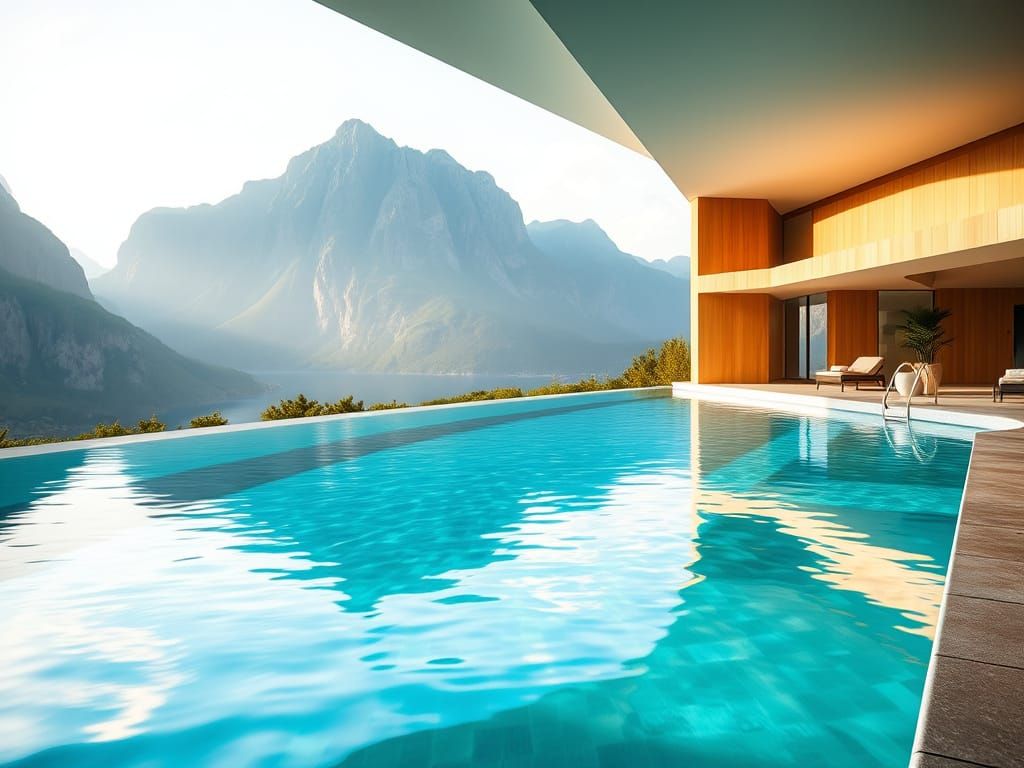 Luxurious Indoor Pool with Mountain View