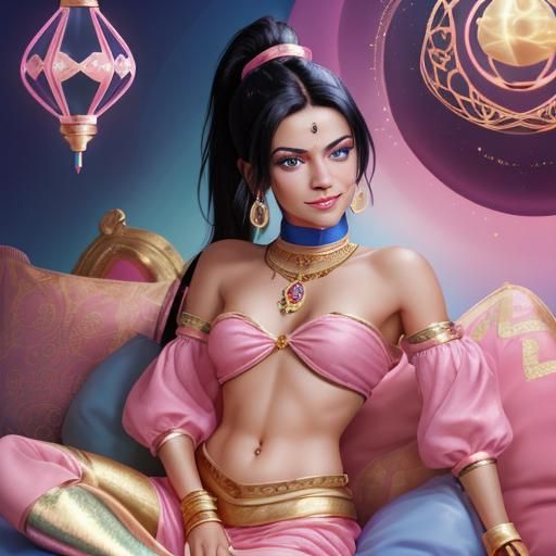 Beautiful woman with petite smile and black hair in a high p...