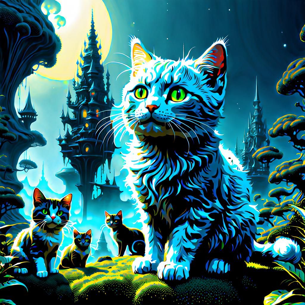 Fantasy Cats in Mandelbulb Fractal Art