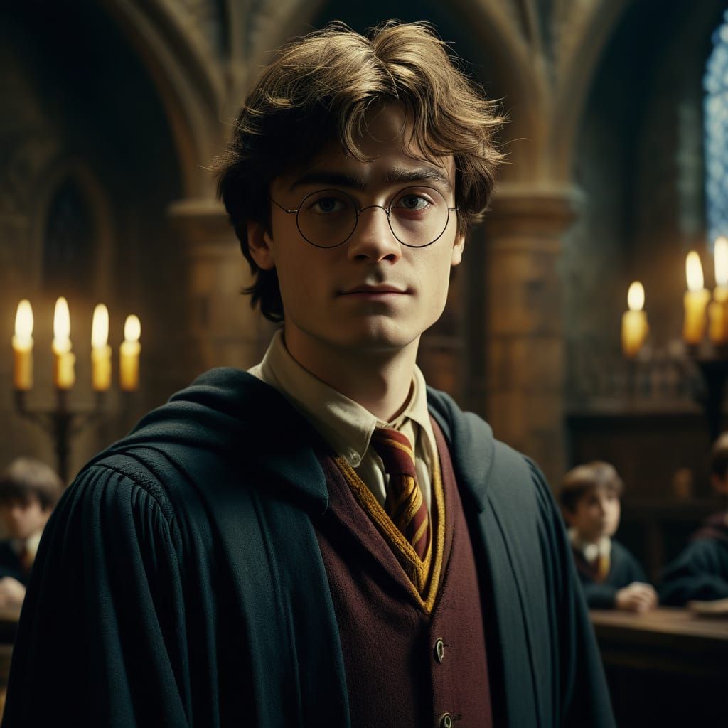 James Potter Portrait in Hogwarts with Golden Lighting