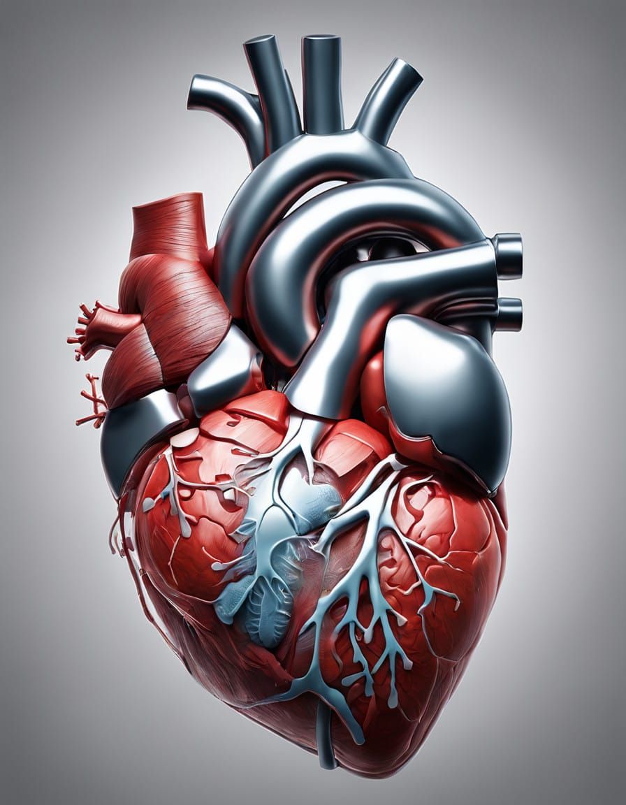 Realistic Anatomical Heart Illustration