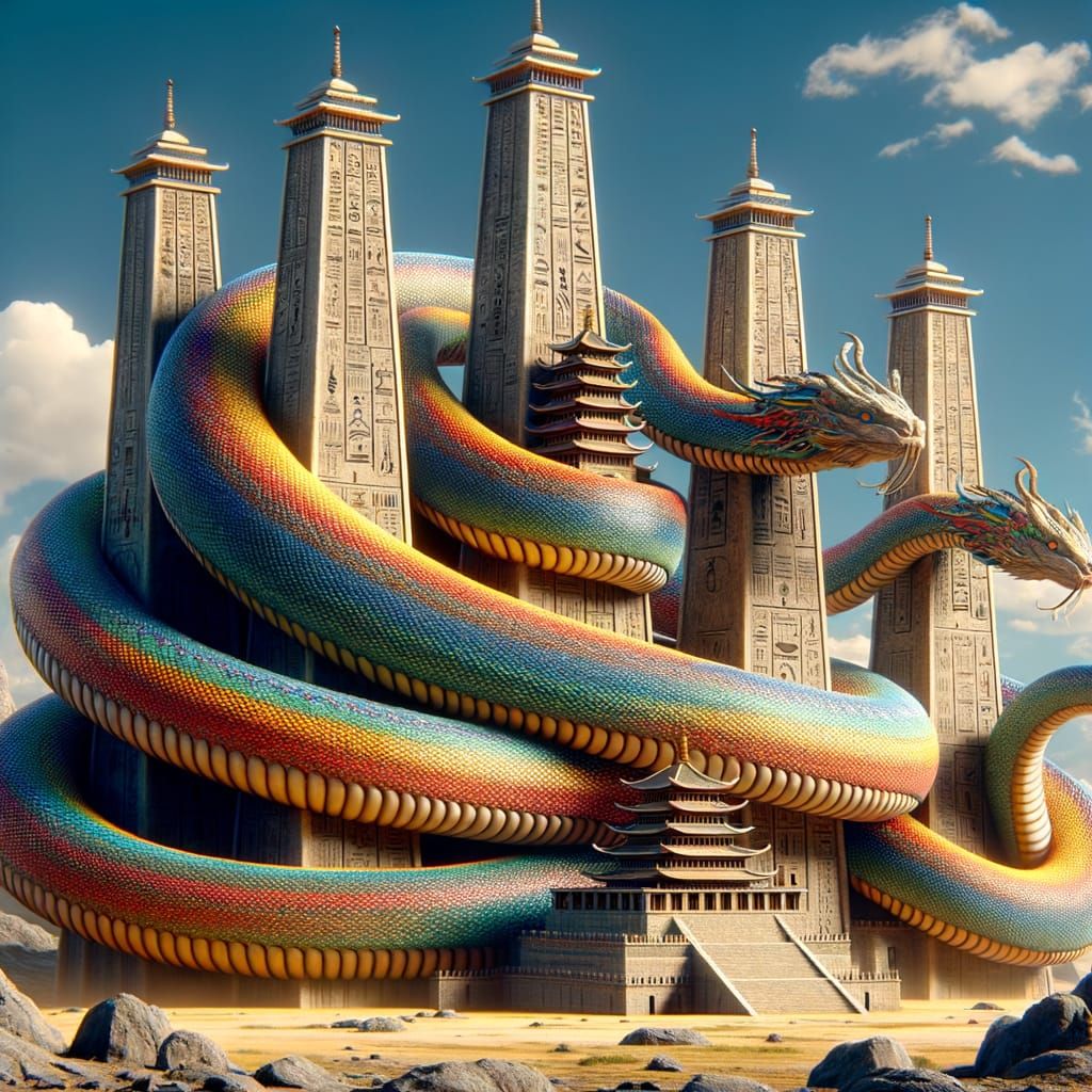 Gigantic Snake God in Ancient Egyptian Temples