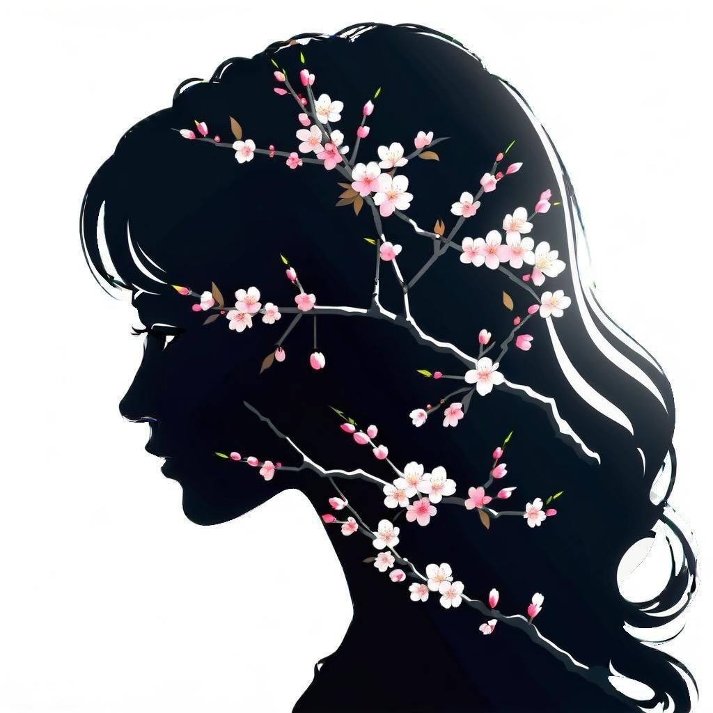 Striking Silhouette: Woman's Profile on White