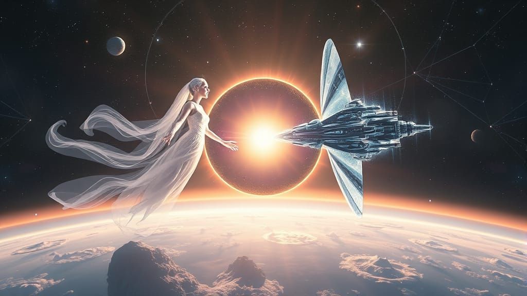 Interstellar Meeting of Light and Crystal Beings