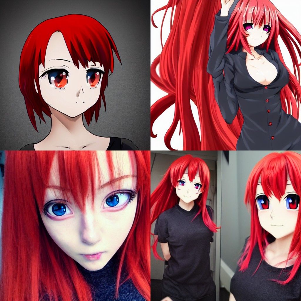 Smug Red-Haired Anime Girl Portrait